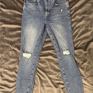 Good American Blue Distressed Skinny Jeans